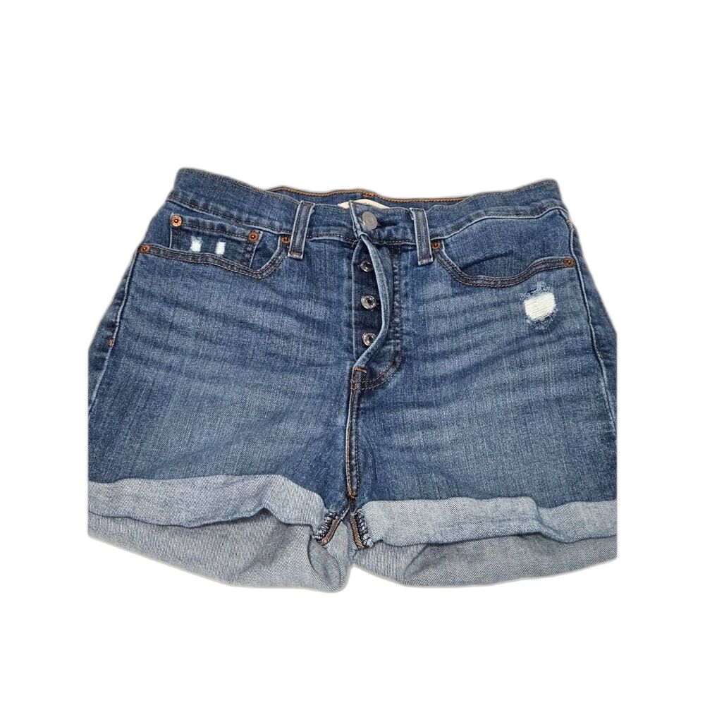 Levi's Wedgie Cuffed Shorts | Women's Size 28 | Blue High Rise Denim